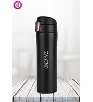 Sevgililer Gününe Özel İsim Baskılı KLİTLİ KAPAKLI TERMOS 450 ML SİYAH (Siyah)