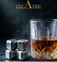 gigAnte 4'lü Jel Dolgulu Çelik Viski & Kokteyl Soğutucu – İçeceklerinizi sulandırmadan soğutur (Gümüş Gri)