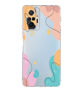 Xiaomi Redmi Note 10 Pro 4G  Kamera Korumalı Kapak Karışık Renkler Tasarımlı Şeffaf  Kılıf