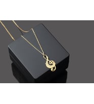 SOL ANAHTARI GÜMÜŞ KOLYE, MÜZİSYEN KADIN KOLYE ,925 AYAR KOLYE, GÜMÜŞ, ROSE GOLD,ALTIN KAPLAMA KOLYE