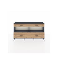 Arges Konsol 2 Raflı 4 Çekmeceli  176x30x99 Antrasit-Antrasit/Çam