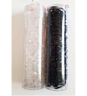 2 PAKET SİYAH/ŞEFFAF RENK SAÇ ÖRGÜ LASTİĞİ