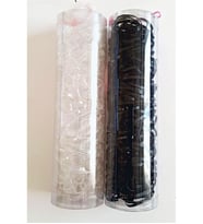 2 PAKET SİYAH/ŞEFFAF RENK SAÇ ÖRGÜ LASTİĞİ