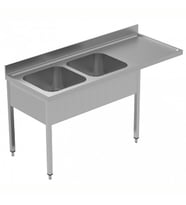 Electrolux Professional Tezgahaltı Bulaşık Makinesi Tezgahı, 2 Evye (500x500 Mm) & Sağ Tarafta Süzdürme - 1800 Mm, Plus GLR2DSXPE