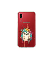Samsung Galaxy A2 Core ile Uyumlu Splash Kirpi Tasarımlı Şeffaf Silikon Kılıf
