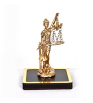 Avukatlar Için Eşsiz Masa Dekoru Themis Adalet Tanrıçası Sanat Biblosu Ofis Dekoru (Gold)