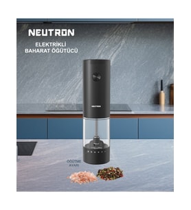 Neutron NTL-PG-03 Dıştan Öğütme Ayarlı Pilli Tuz Karabiber Değirmeni Baharat Öğütücü Tekli