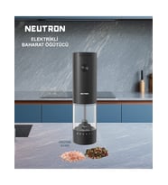 Neutron NTL-PG-03 Dıştan Öğütme Ayarlı Pilli Tuz Karabiber Değirmeni Baharat Öğütücü Tekli