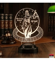 Avukat Adalet Temalı 3D LED Lamba  Hukuk Temalı Hediye - LoveLamp