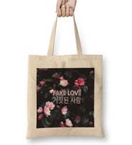 Kpop Fake Love Floral Bez Çanta Uzun Saplı