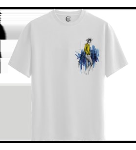 Yellow Mood - %100 Pamuklu Erkek Beyaz Tişört - Premium Quality (Siyah - Beyaz)