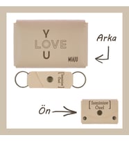 Pudra Renk, I LoVE YOu, İsme Özel Cüzdan Ve Anahtarlık Set, Ona Çok Özel, Unutulmaz Hediye