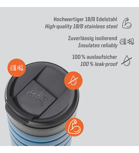 Majoris Paslanmaz Çelik Termos Bardağı Mug Kutup Mavisi 0.45L, Mavi, 450 ml