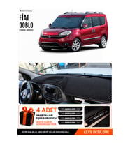FİAT DOBLO TAM KAPALI (2015-2023) Uyumlu Torpido Örtüsü Torpido Kılıfı - Siyah