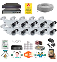 10 Kameralı 5 Mp 1940P Sensör 6 Megapiksel Sony Lens Metal Kasa Ip Güvenlik Kamerası Seti 748ip-10