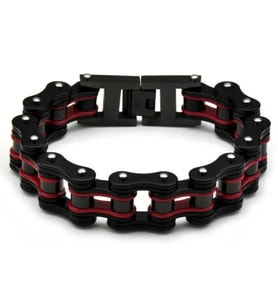 Omark Cotton Biker Red Bileklik