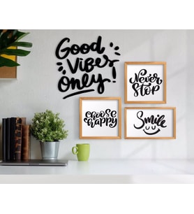 BK Home Dekoratif 3’lü Retro Ahşap Tablo ve Konsept Duvar Dekoru-9