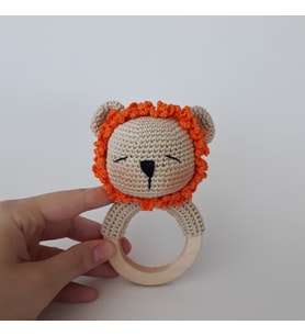 Amigurumi Organik Örgü Diş Kaşıyıcılı Çıngırak (Standart)
