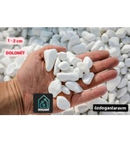 Doga Beyaz Dolomit Saksı Bahçe Peyzaj Dere Çakıl Dekor Taşı  1 Kg