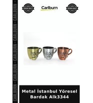 Özel Üretim Hediyelik Hatıra Dekoratif Koleksiyon Metal İstanbul Yöresel Bardak Alk3344