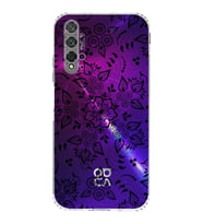 Huawei Nova 5t  Kamera korumalı Kapak Nostalji Desen Tasarımlı  Şeffaf Kılıf