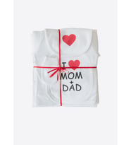 Organik ASK I Love Mom&Dad 10'lu Hastane Çıkış Seti Beyaz