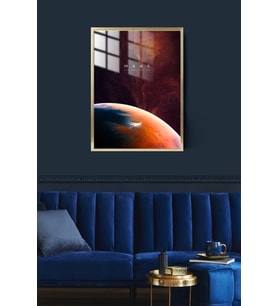 Mars Gezegen Çerçeveli Metal Poster Tablo