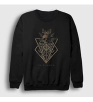 Presmono Unisex Siyah Skull In Flames Sweatshirt 84890tt