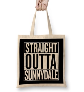 Straight Outta Sunnydale Buffy The Vampire Slayer White Bez Çanta Uzun Saplı