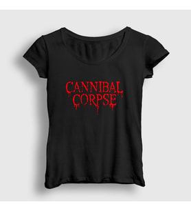 Presmono Kadın Siyah Logo Cannibal Corpse T-Shirt 32912tt