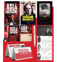Asla Vazgeçme - Ayraç - Kartpostal - Poster - Uğur Mumcu -  2026 Ajanda Komutan - Gazi Duvar Takvimi - Masa Takvimi