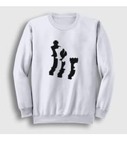 Presmono Unisex Beyaz Pieces Chess Satranç Sweatshirt 337959tt (Beyaz)
