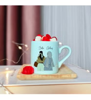 Kız Arkadaş ( Tesettürlü - Açık ) Tasarımlı Kişiye Özel Yeşil Türk Kahvesi Fincanı