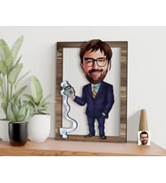 BK Gift Kişiye Özel Erkek Muhasebeci Karikatürlü 3D Ahşap Tablo, Sevgiliye Hediye, Arkadaşa Hediye, Yıl Dönümü Hediyesi, Doğum Günü Hediyesi-2