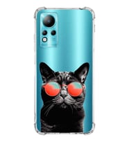 PrintiFy İnfinix Note 11 Uyumlu Kedi 3 Baskılı Şeffaf Köşe Korumalı Antişok Kılıf