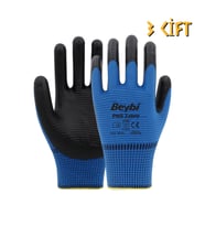 Beybi Polyester-Nitril İş Eldiveni PN5 Zebra No: 10 MAVİ - 3 Çift
