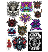 Kuru Kafa Samurai Sticker Set 12 Parça Telefon, Tablet, Defter, Laptop Sticker