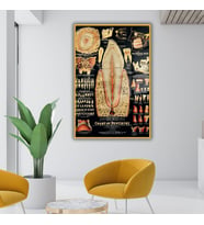 Metal Çerçeveli Cam Diş Poliklinik Tablosu Diş Yapısı Poster (Gold)