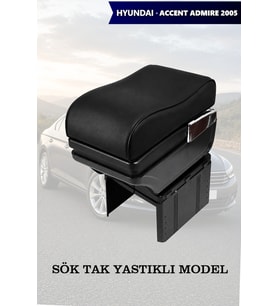 hyundai accent admire 2005 kol dayama Yastıklı geniş model Lüks Siyah Deri