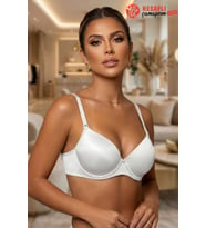 Le Jardin Premium Kadın Askıları Çıkabilen Mikro Kaplı Destekli Dolgulu Kutulu Tek Sütyen (Beyaz)