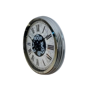 Roma Atlas Silver 60 Cm Çarklı Krom Duvar Saati (Standart)