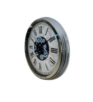 Roma Atlas Silver 60 Cm Çarklı Krom Duvar Saati (Standart)