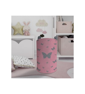 MEKTA HOME BEBEK VE ÇOCUK ODASI Kelebek Desenli Pembe Oyuncak Sepeti