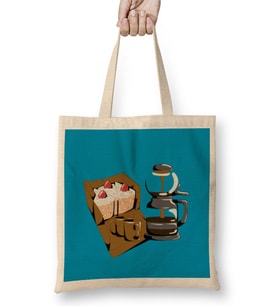 Funny coffee drinKs Art lover Gift Quote - Vintage Retro Rainbow Style Bez Çanta Uzun Saplı
