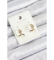 Xuping Zirkon Taşlı Çiçek Model Gold Renk Kadın Küpe (Altın)