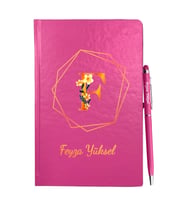 Kişiye Özel Pembe Defter Kalem Hediye Seti