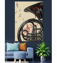 Müzik Sanat Ve Notalar Dekoratif Kanvas - Mdf Ahşap Tablo