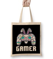 Video Game Easter Gamer Controller Bunny Ears Bez Çanta Uzun Saplı