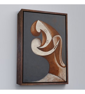 Çerçeveli Pablo Picasso - Soyut Baş Tablosu (Kahverengi)