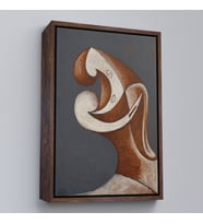 Çerçeveli Pablo Picasso - Soyut Baş Tablosu (Kahverengi)
